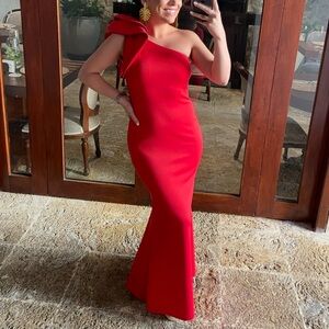 AQUA One-Shoulder Scuba Gown - Exclusive